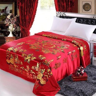 被面子挂红杭州丝绸婚庆被面子七彩织锦缎喜被面软缎结婚缎子喜被