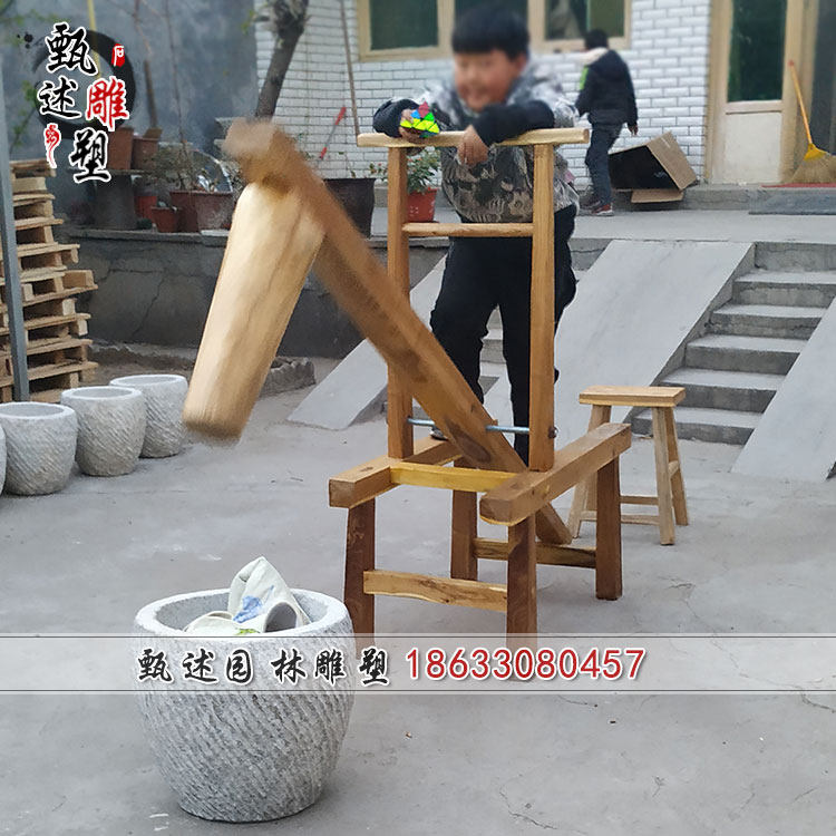 打糕工具脚踏对窝家用石窝商业打年糕冲辣椒机大号手动打糍粑石臼