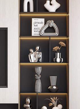 德国无障碍豪华高端家居软装饰现代客厅电视柜酒柜乔装艺术小众装