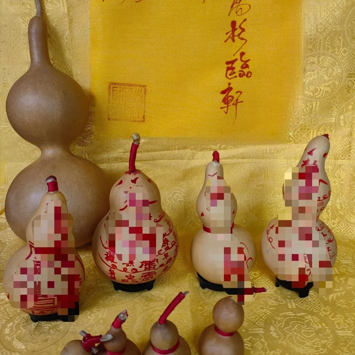 天然葫芦风水化解门对门厕所玄关客厅专用卧室挂件朱砂手绘传统