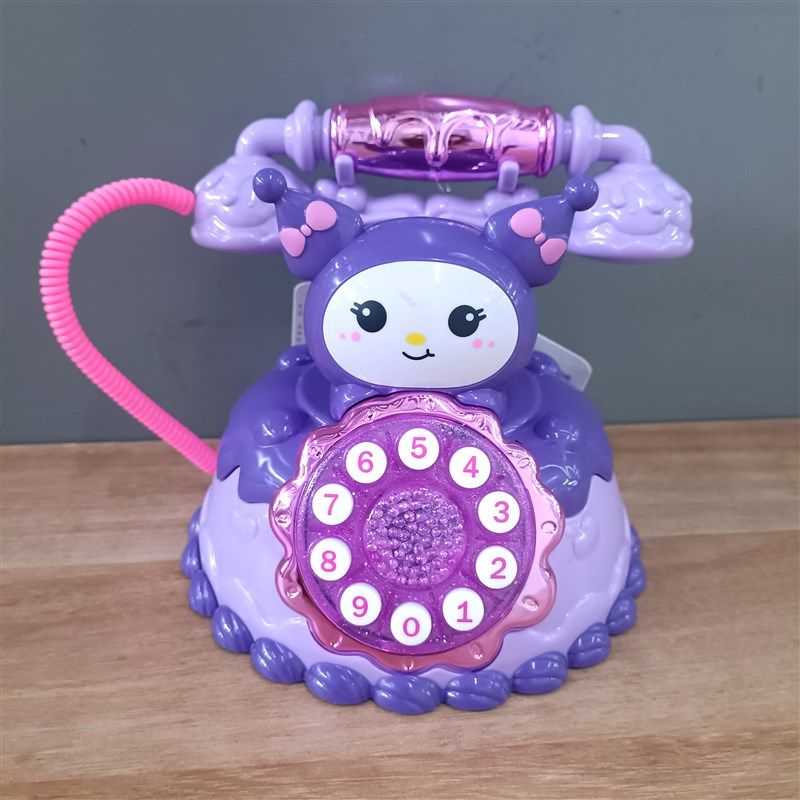 新款儿童电话机复古卡通座机早教益智故事机模式灯光音乐玩具女孩