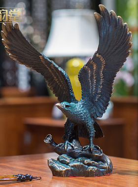 铜老鹰大鹏展翅摆件客厅办公室桌装饰大展宏图鸿图开业礼品送领导