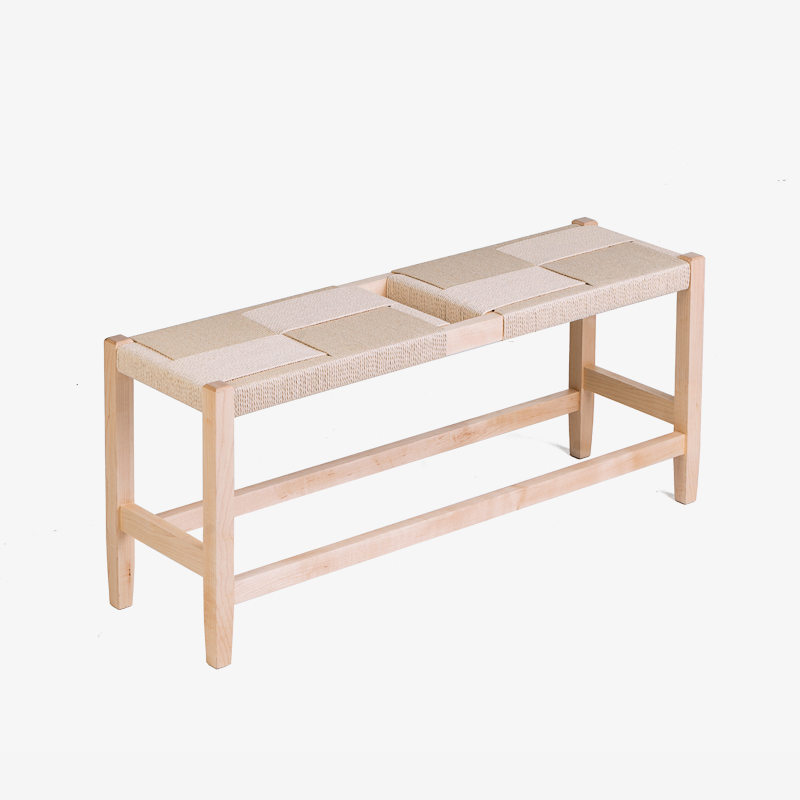 木墨mumo 编织长凳 硬枫木黑胡桃木 客厅茶室 实木家具