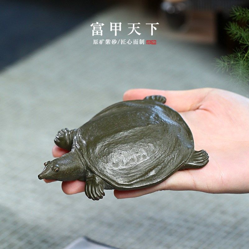 精品紫砂茶宠摆件甲鱼富甲天下招财可养名家子夜全手工茶玩