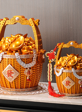 聚财一桶金存钱罐小摆件家居客厅玄关电视柜酒柜装饰品招财聚宝盆