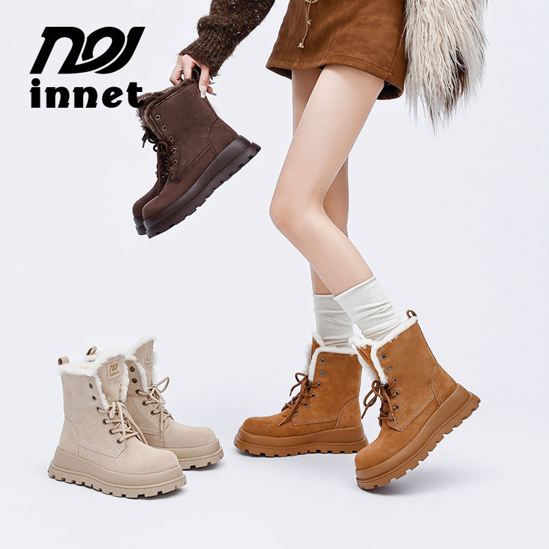 innet 马丁靴子女士2025巨好看今年冬季流行新爆款超火的短筒雪地
