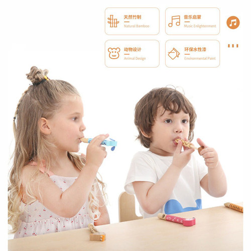 BORYLA 竹笛儿童小笛子竖笛玩具口琴乐器吹哨子宝宝口哨婴儿幼儿