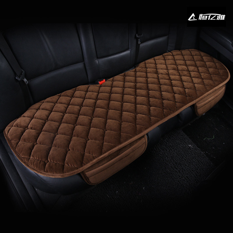单个汽车后排坐垫无靠背防滑冬季短毛绒加厚单片三人长条冬天座垫