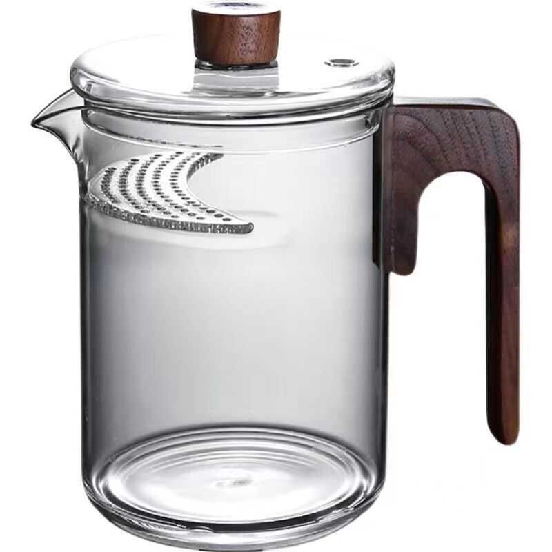 大容量加厚耐高温玻璃月牙茶漏一体绿茶泡茶壶茶水分离家用煮茶具