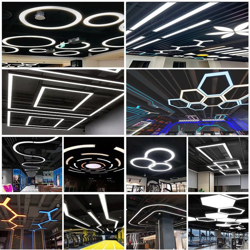 定制灯具led造型灯电玩城健身房网咖商场创意简约条形工业风吊灯