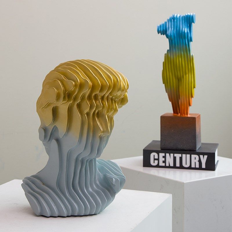 彩色条纹渐变艺术装置抽象线条人物雕塑摆件酒店餐厅橱窗软装搭配,家居饰品,装饰摆件,淘宝优惠券,粉丝福利购,淘宝优惠卷