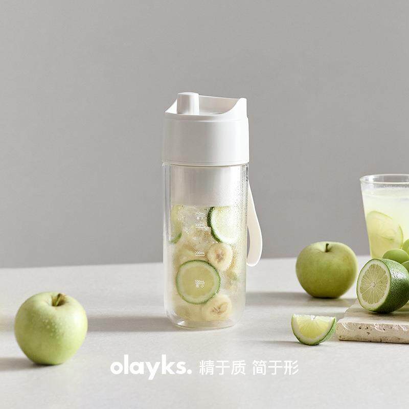 olayks立时榨汁杯便携式双层保冷榨汁机可碎冰无线小型玻璃果汁机