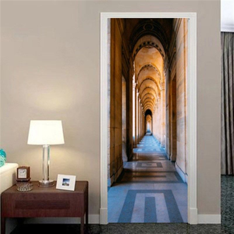 门贴装饰3d立体大门超大贴纸自粘整张假门上仿真欧式玄关墙贴贴画,家居饰品,软装墙贴,淘宝优惠券,粉丝福利购,淘宝优惠卷