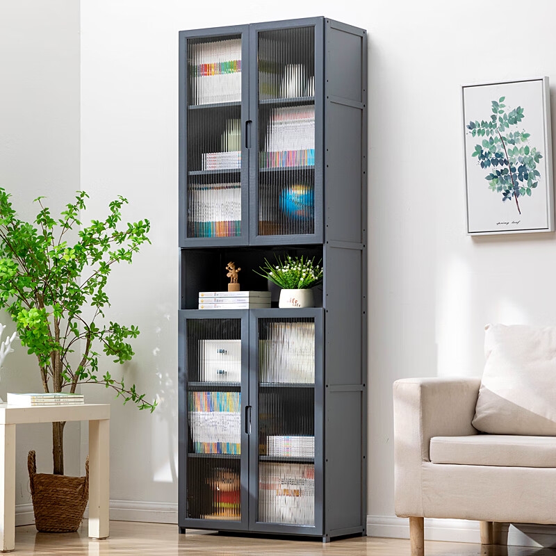 书架落地书柜客厅靠墙置物柜简易办公室储物柜展示柜家用收纳柜