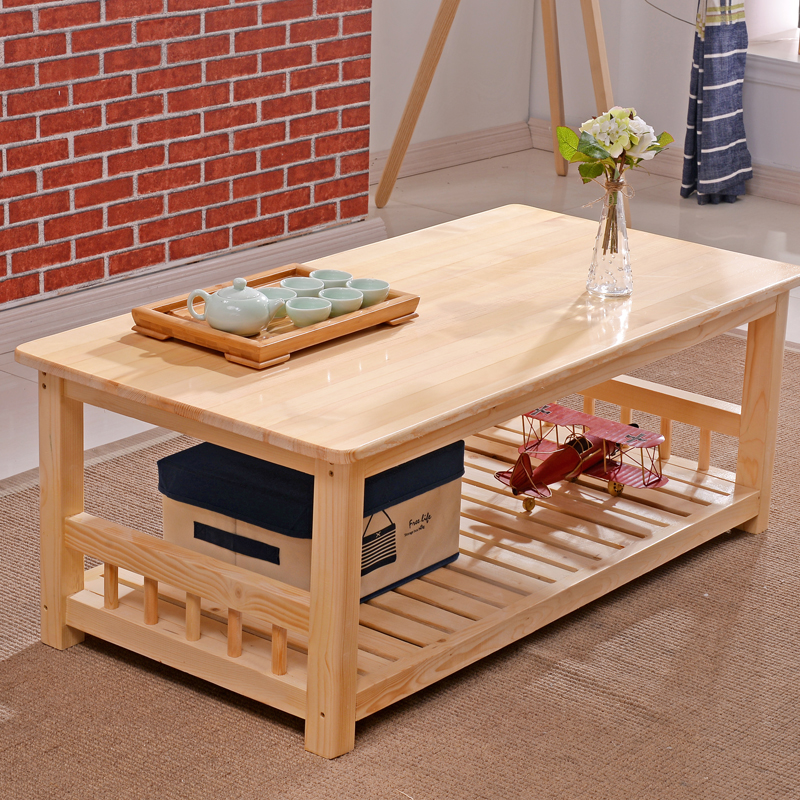 简约现代实木松木茶几电视柜组合套装客厅 边几角几方几正方形