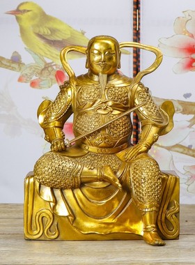 纯黄铜玄天上帝摆件玄武大帝真武大帝祖师爷铜像玄武祖师爷神像