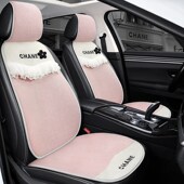 蕾丝汽车坐垫单片布艺女士可爱前排有靠背三件套四季 通用后排座垫