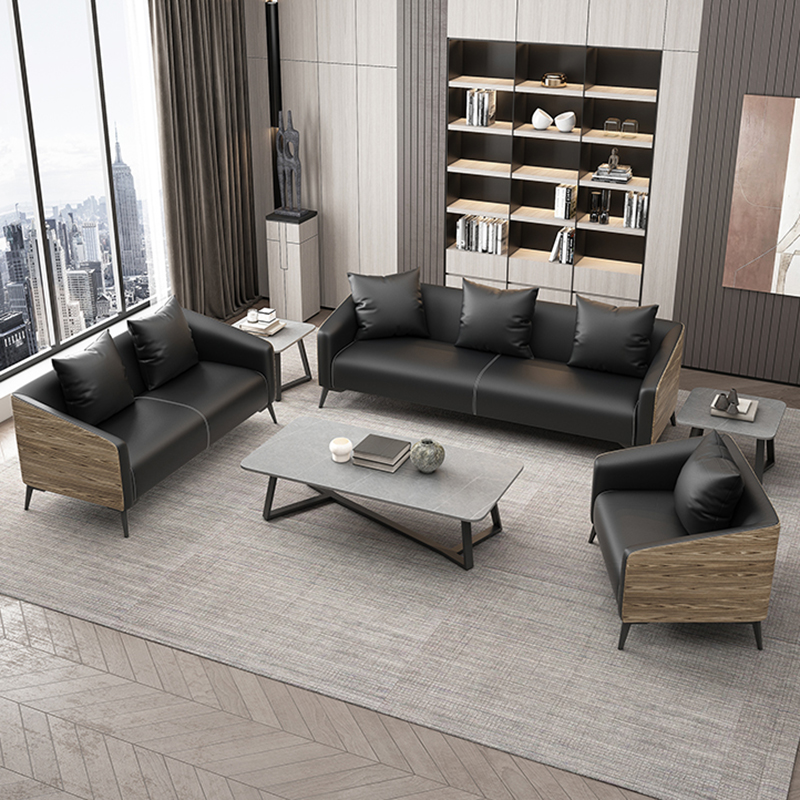 办公沙发简约现代接待室会客区三人位小型简易组合办公室商务沙发