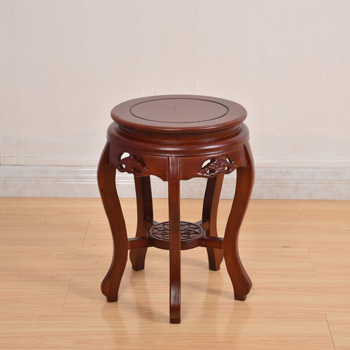 中式实木古筝凳圆凳子明清古典餐桌凳琴凳榆木仿古板凳矮凳鼓登