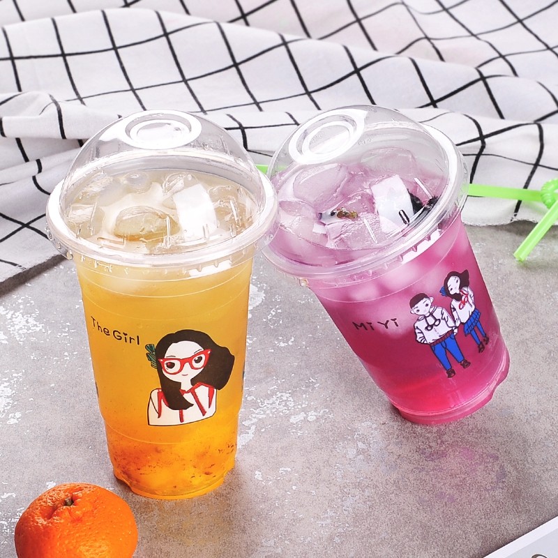 95口径一次性奶茶杯子700ml500塑料杯豆浆杯打包糖水饮料杯1000只