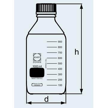 肖特SCHOTT218017353SC蓝盖瓶,透明，带盖子和倾倒环,5000mL