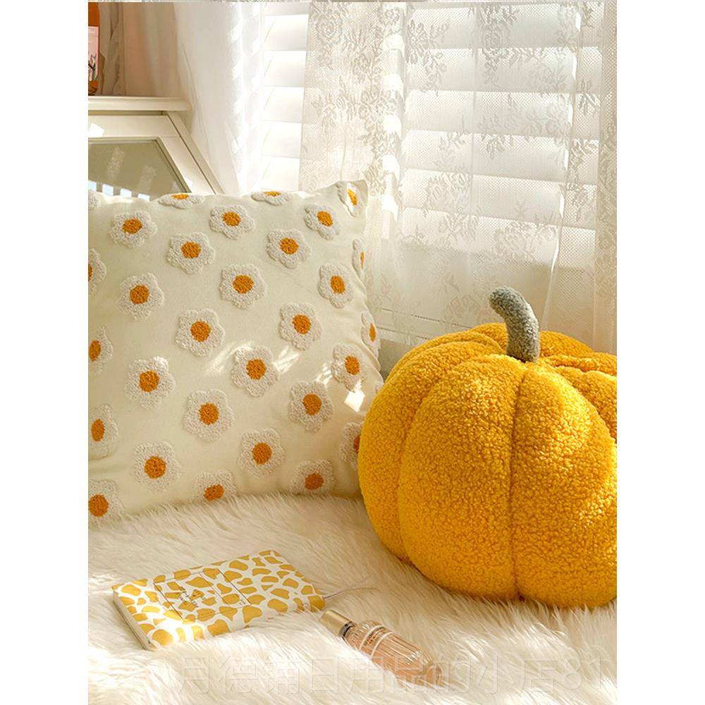 正品M.lie 南瓜遇小可爱 欧ins花朵抱枕客厅创意见沙发北靠垫f抱