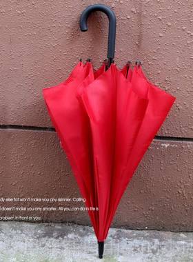 正品雨中想你黄色长女柄雨伞 弯钩色小清同款黄纯伞长柄新简约男