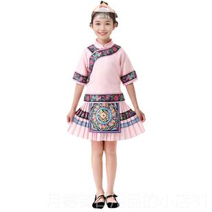 正品月三儿童演服广西壮族黎族舞蹈服男女演生出元旦少数民三族表