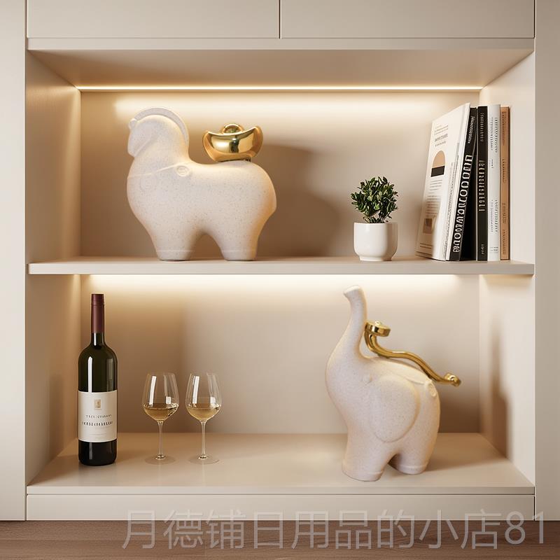 正品新中式马有物钱招摆件家居好摆件客厅玄关电视柜上酒柜财装饰