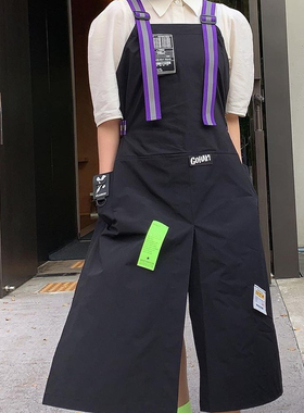 防水围裙女冬季2021新款背带高级黑色个性时尚洋气工作服男奶茶店