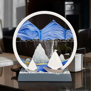 顺风顺水流沙画摆件沙漏家居客厅电视柜酒柜装饰品办公室开业礼品