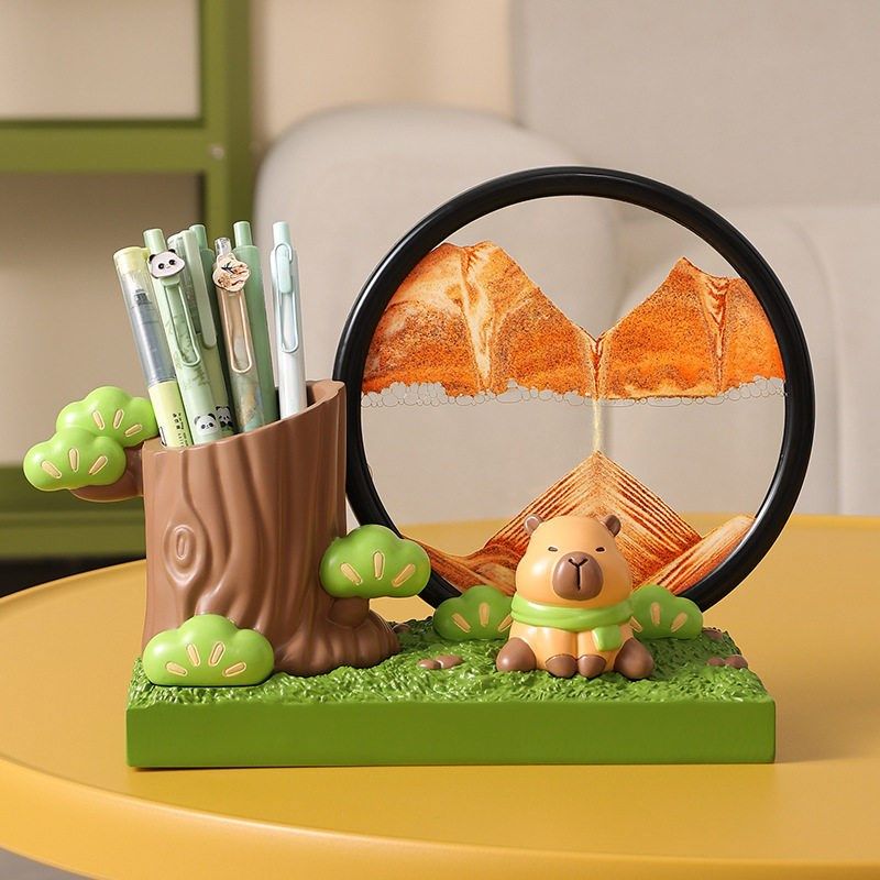 家居装饰沙漏摆件高级感摆台客厅办公桌面收纳笔筒卡通治愈3D立体,家居饰品,桌面摆件,淘宝优惠券,粉丝福利购,淘宝优惠卷