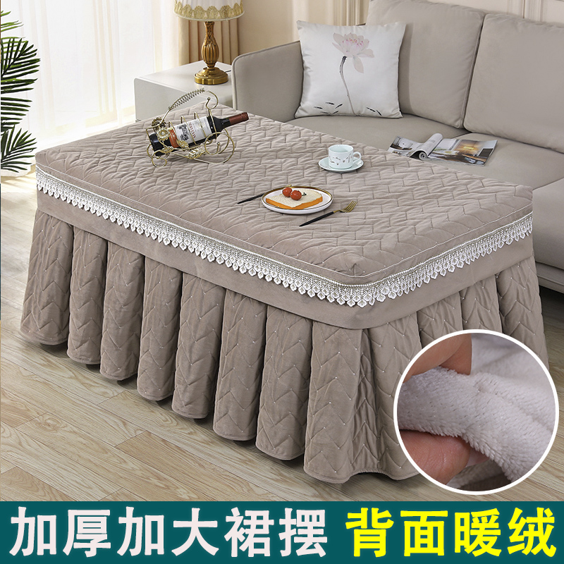 新款加厚烤火桌罩套长方形冬季加绒茶几桌布烤火罩烤火被电炉罩套