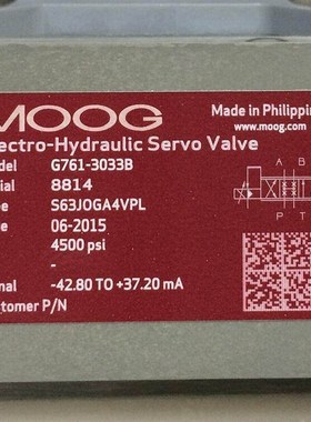 G761-3033B S63JOGA4VPL # MOOG//穆格,比例伺服阀