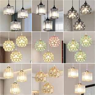 家用餐厅吊三头饭厅灯饰现代简约大气客厅主卧室吸顶灯具2023新款