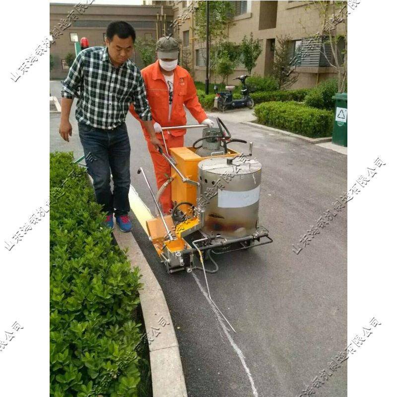 不锈钢保温加热桶画线机 手推式热熔划线机 小区物业标线设备