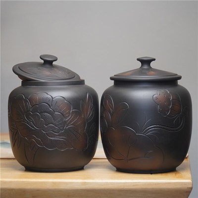 茶叶罐建水紫陶小号便携陶罐精品高档普洱茶储存罐全手工醒茶罐