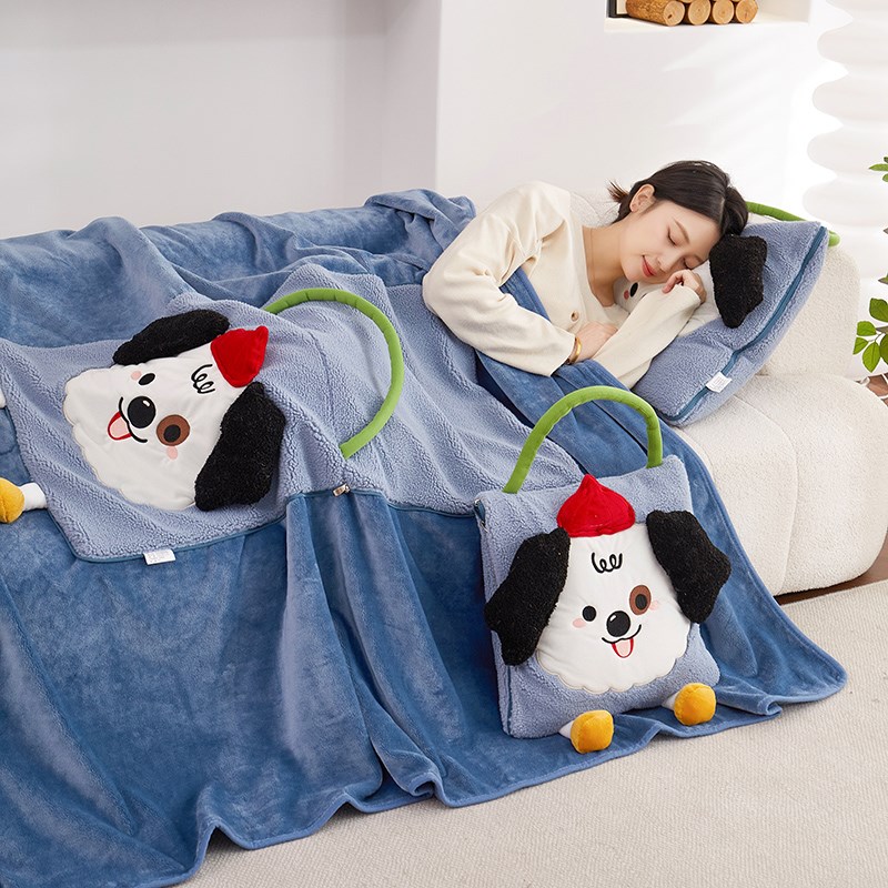 两用抱枕毯四季通用可爱加厚二合车载靠垫背办公室午睡可折叠毛毯