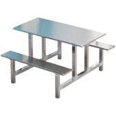 组合学校快餐桌468餐桌椅饭堂工厂连体餐桌椅人定制不锈钢食堂