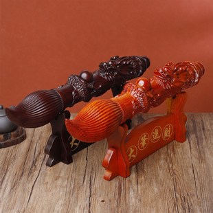 黑檀木雕刻开金榜题名大笔进财过文昌笔摆件花梨质书房装饰了光的