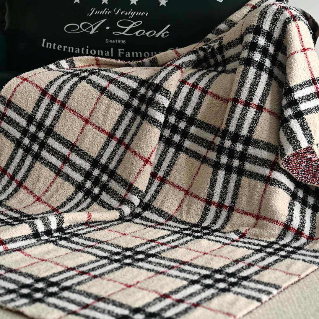 B7 BBLGA类半边绒针织线毯航空头等舱盖毯民宿酒店装饰毯子沙