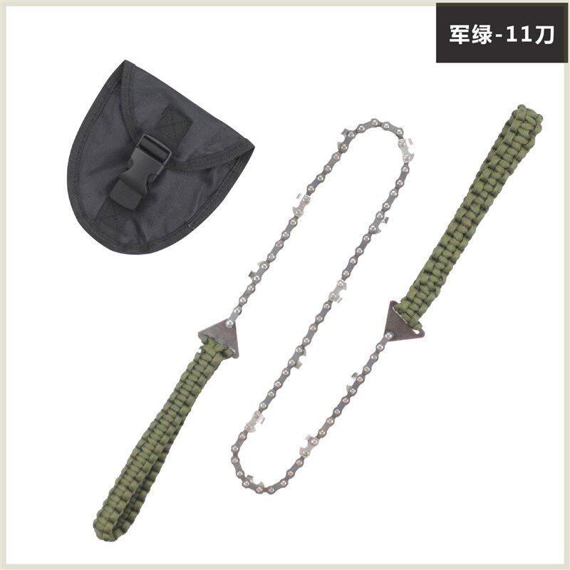 24寸11/33齿编织伞绳拉带手拉链锯便携野外求生工具园林口袋线锯