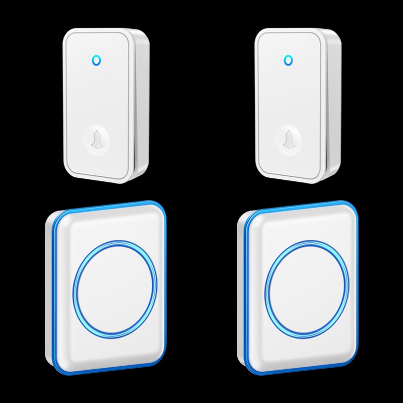 卡佳斯智能自发电门铃无线家用远距离二拖二穿墙电子闪光门铃