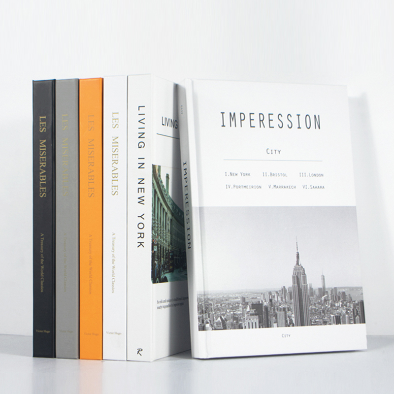 简约现代装饰书 可翻页外文仿真书 样板房售楼处道具书陈列摆件