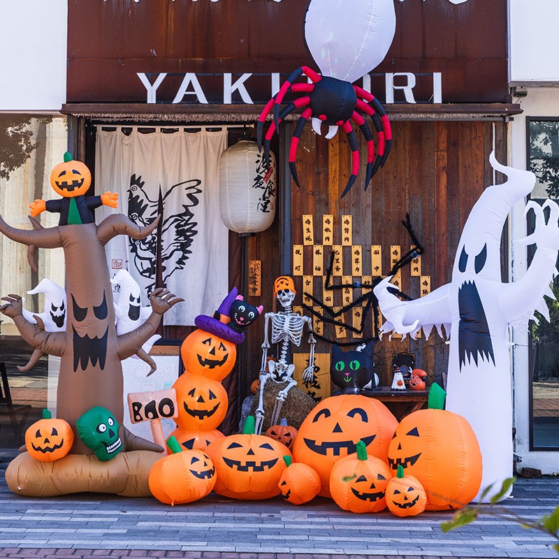 万圣节大型充气南瓜幽灵气模商场酒吧活动背景墙装饰用品道具气球