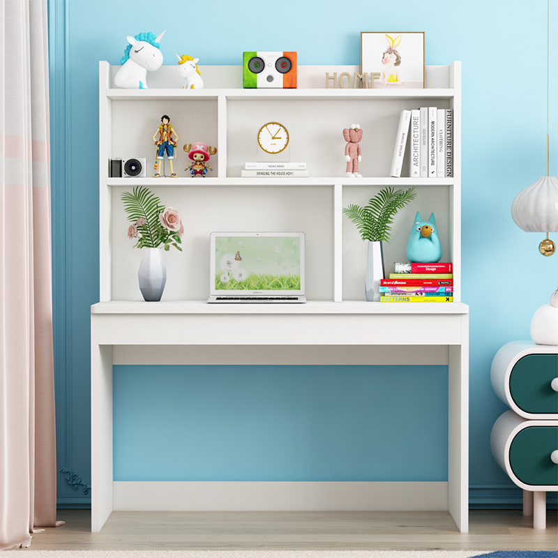 电脑桌家用学生学习桌书柜小户型女孩卧室儿童书桌书架一体桌