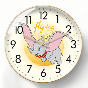 大象挂钟卡通可爱儿童房挂表早教创意钟表自动对时电波钟静音挂墙