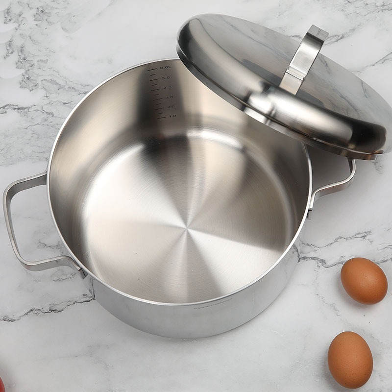 OQO欧克欧30不锈钢汤锅家用加厚无涂层2cm煮粥锅电磁燃气灶炖锅