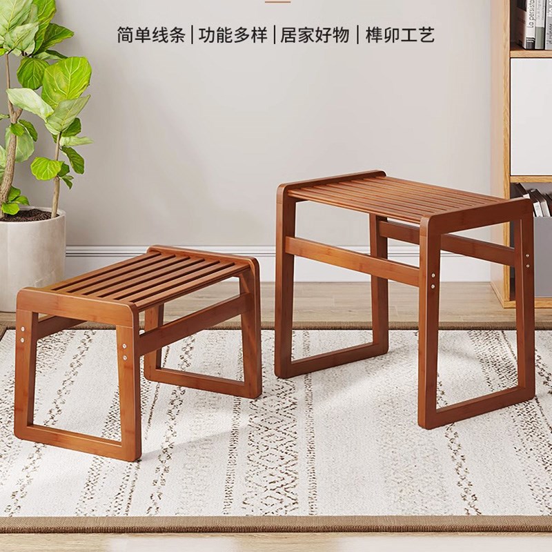 琵琶凳子儿童楠竹子孙凳梳妆台美甲店顾客专用古筝椅子长条凳茶凳