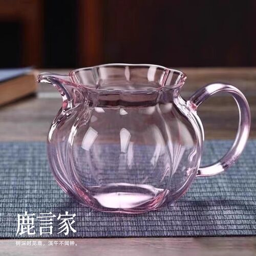 花瓣玻璃公道杯高档分茶器茶海耐热加厚特色创意女功夫茶具大容量
